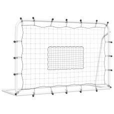 Plasă De Ricoșeu Fotbal Alb Și Negru, 184X61X123 Cm, Oțel Și Pe