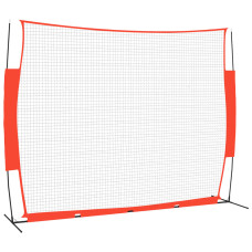 Plasă Baseball Portabilă, Roșu/Negru, 369X107X271 Cm, Oțel/Pe