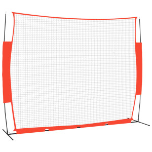 Plasă Baseball Portabilă, Roșu/Negru, 369X107X271 Cm, Oțel/Pe