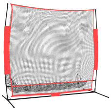Plasă De Baseball Portabilă Negru/Roșu 215X107X216 Cm Poliester