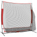 Plasă De Baseball Portabilă Negru/Roșu 215X107X216 Cm Poliester