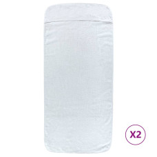 Prosoape De Plajă, 2 Buc., Alb, 60X135 Cm, Textil 400 Gsm