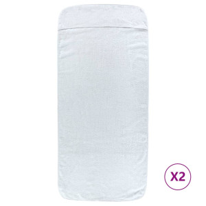 Prosoape De Plajă, 2 Buc., Alb, 60X135 Cm, Textil 400 Gsm
