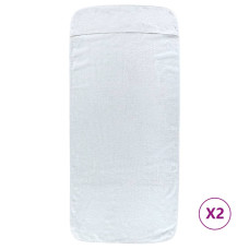 Prosoape De Plajă, 2 Buc., Alb, 75X200 Cm, Textil 400 Gsm
