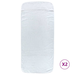 Prosoape De Plajă, 2 Buc., Alb, 75X200 Cm, Textil 400 Gsm