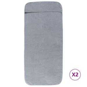 Prosoape De Plajă, 2 Buc., Gri, 60X135 Cm, Textil 400 Gsm