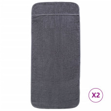 Prosoape De Plajă, 2 Buc., Antracit, 75X200 Cm, Textil 400 Gsm
