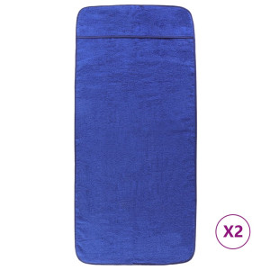 Prosoape De Plajă, 2 Buc., Albastru, 60X135 Cm, Textil 400 Gsm