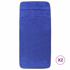 Prosoape De Plajă, 2 Buc., Albastru, 75X200 Cm, Textil 400 Gsm