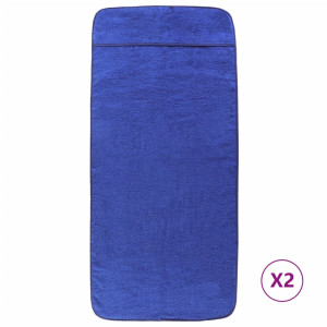 Prosoape De Plajă, 2 Buc., Albastru, 75X200 Cm, Textil 400 Gsm