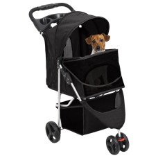 Cărucior Pliabil Pentru Câini Negru 80X46X98 Cm Țesătură Oxford