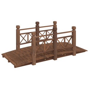 Pod De Grădină Cu Balustrade, 150X67X56 Cm, Lemn Masiv De Molid