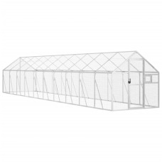 Volieră De Păsări, Argintiu, 1,79X10X1,85 M, Aluminiu