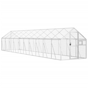 Volieră De Păsări, Argintiu, 1,79X10X1,85 M, Aluminiu