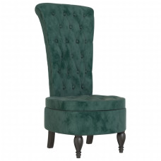Fotoliu Cu Spătar Înalt Verde Închis Catifea Design Cu Nasturi