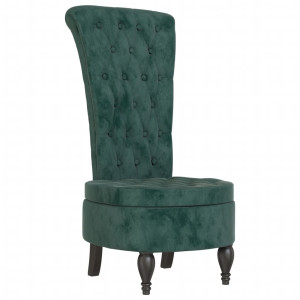 Fotoliu Cu Spătar Înalt Verde Închis Catifea Design Cu Nasturi