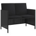 Set Mobilier De Grădină Cu Perne, 6 Piese, Negru, Poliratan