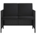 Set Mobilier De Grădină Cu Perne, 6 Piese, Negru, Poliratan