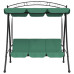 Balansoar De Grădină Cu Baldachin Verde 198 Cm Țesătură Și Oțel