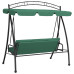 Balansoar De Grădină Cu Baldachin Verde 198 Cm Țesătură Și Oțel