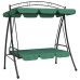 Balansoar De Grădină Cu Baldachin Verde 198 Cm Țesătură Și Oțel