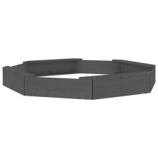 Cutie De Nisip Cu Scaune Octogonale, Gri, Lemn Masiv De Pin