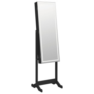 Dulap Autonom De Bijuterii, Cu Oglindă Și Lumini Led, Negru