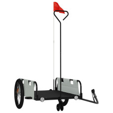 Remorcă Biciclete, Gri Și Negru, Țesătură Oxford Și Fier