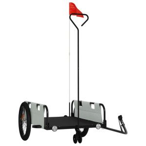 Remorcă Biciclete, Gri Și Negru, Țesătură Oxford Și Fier