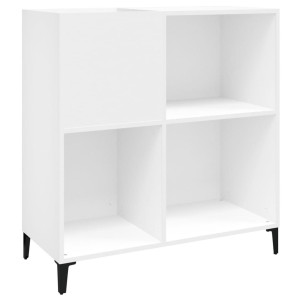 Comodă De Discuri, Alb, 84,5X38X89 Cm, Lemn Compozit