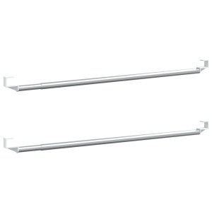 Șine Pentru Perdele 2 Buc, Alb Și Argintiu, 40-60 Cm, Aluminiu