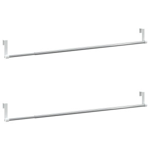 Șine Pentru Perdele 2 Buc, Alb Și Argintiu, 60-105 Cm, Aluminiu