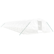 Seră Cu Cadru Din Oțel, Alb, 100 M², 20X5X2,3 M