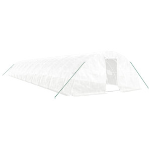 Seră Cu Cadru Din Oțel, Alb, 100 M², 20X5X2,3 M