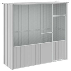 Colivie Pentru Păsări Gri 215X78X200 Cm Oțel Galvanizat