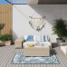 Covor De Exterior, Acvamarin/Alb, 80X150 Cm, Design Reversibil