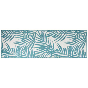 Covor De Exterior, Acvamarin/Alb, 80X250 Cm, Design Reversibil