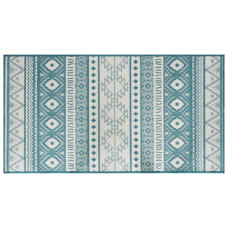 Covor De Exterior, Acvamarin/Alb, 80X150 Cm, Design Reversibil
