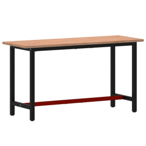 Banc De Lucru 150X55X81,5 Cm, Lemn Masiv De Fag Și Metal