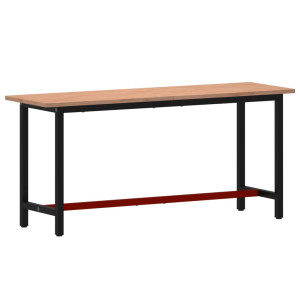 Banc De Lucru 180X55X81,5 Cm, Lemn Masiv De Fag Și Metal
