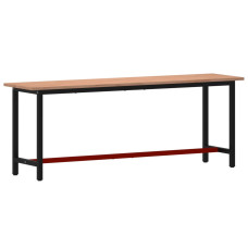 Banc De Lucru 220X55X81,5 Cm, Lemn Masiv De Fag Și Metal