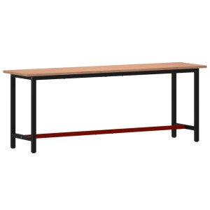 Banc De Lucru 220X55X81,5 Cm, Lemn Masiv De Fag Și Metal