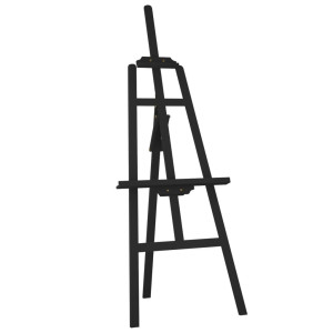 Suport De Șevalet, Negru, 53,5X95X127 Cm, Lemn Masiv De Pin