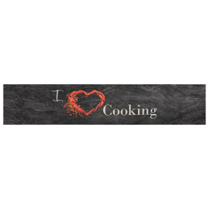 Covor De Bucătărie Lavabil Cooking, Negru, 60X300 Cm, Catifea
