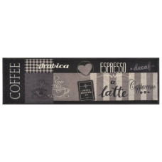 Covor De Bucătărie Lavabil Coffee, Negru, 45X150 Cm, Catifea