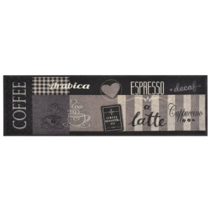 Covor De Bucătărie Lavabil Coffee, Negru, 45X150 Cm, Catifea