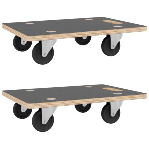 Cărucioare Transport 2 Buc Dreptunghiulare 60X40X11,5 Cm 250 Kg