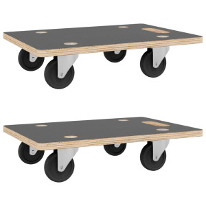 Cărucioare Transport 2 Buc Dreptunghiulare 80X55X11,5 Cm 250 Kg