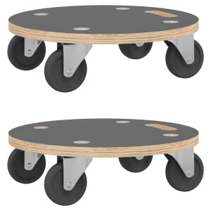 Cărucioare De Transport, 2 Buc., Rotunde, Ø38X11,5 Cm, 250 Kg