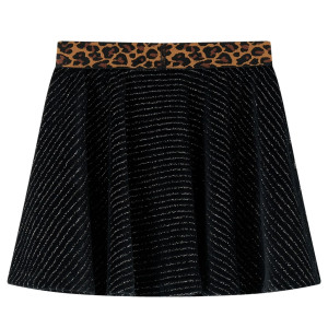 Fusta De Copii Cu Talie Leopard, Negru, 92